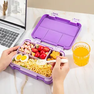 Large Capacity Bento Box with Compartments, Sealed Fruit Box with Tableware and Sauce Container, Student Lunch Boxes, Back to School Gifts