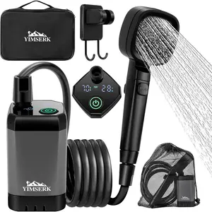 7800mAh Portable Shower for Camping, Rechargeable Electric Outdoor Shower Kit with Handbag, Filtered Shower Head, IPX7 Waterproof Shower Pump for Camp Hiking Car Washing Pet Bath