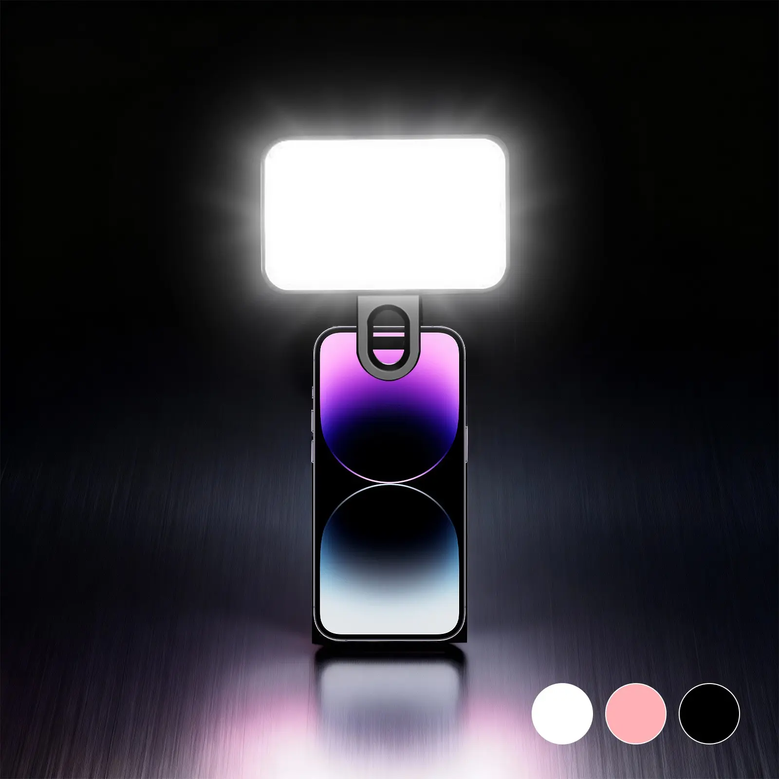 Adjustable Three-Color Selfie Square Light, Portable Mini LED Lamp, USB Charging, Ideal for Phone, Camera, Video Calls, Live Streaming, Makeup, Selfies, Clip