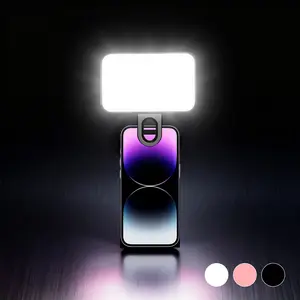 Adjustable Three-Color Selfie Square Light, Portable Mini LED Lamp, USB Charging, Ideal for Phone, Camera, Video Calls, Live Streaming, Makeup, Selfies, Clip
