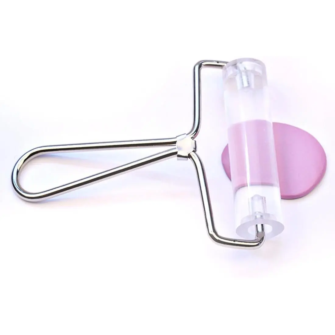 Clay Roller,Durable Transparent Rolling Pin Polymer Clay Stamping Tool Roller Brayer Pasta Roller (Large)