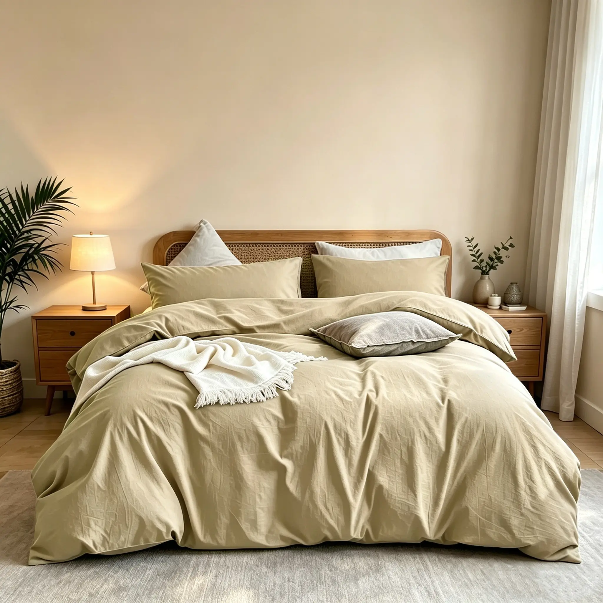 3-Piece Ultra-Soft Washed Microfiber Duvet Cover Set, Minimalist Vintage Khaki Bedding, Bed Covers, Bedroom & Guest Room Decor, Includes 1 Duvet Cover + 2 Pillowcases, No Fillers, Romantic Room Decoration, Ideal Gift Choice