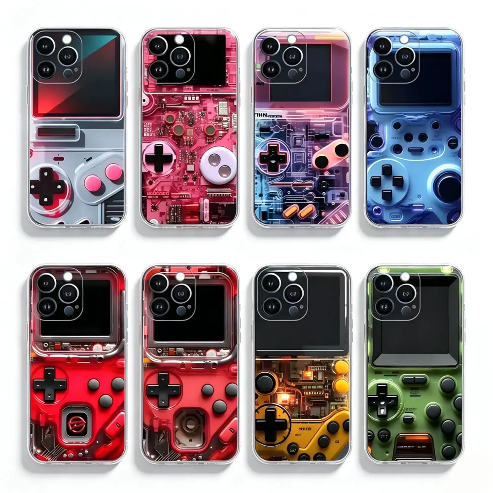 Retro Game Boy Controller Aesthetic Smartphone Casing - Shockproof Protection Hard Cover, Retro Game Console Cellphone Accessory for Women, iPhone 11-17, Samsung S23-S26 Series