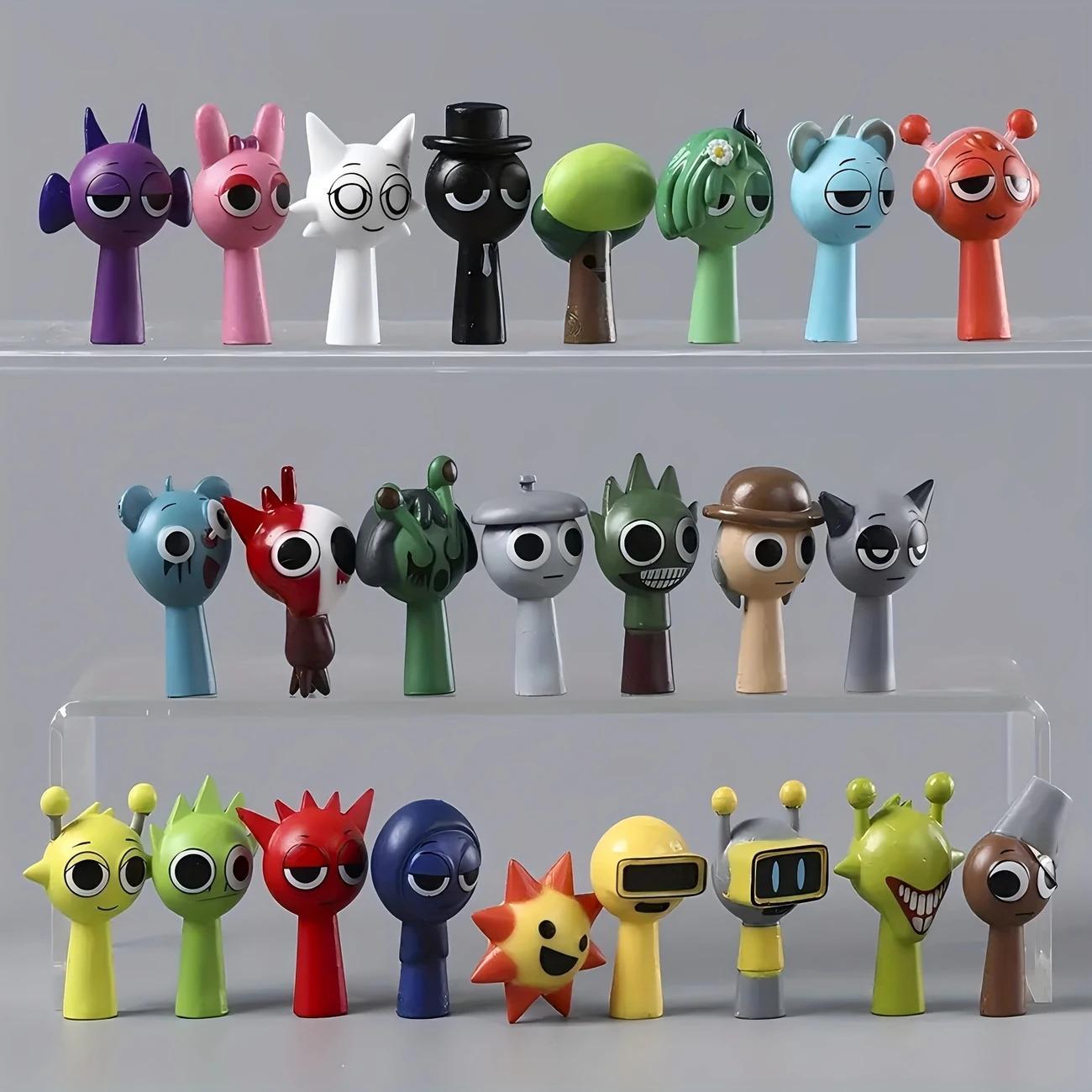 Action Figure Decoration Set, 24pcs/set Cute Cartoon Character Desktop Ornament, Home Decor for Living Room Bedroom Office, Cute Kawaii Figure