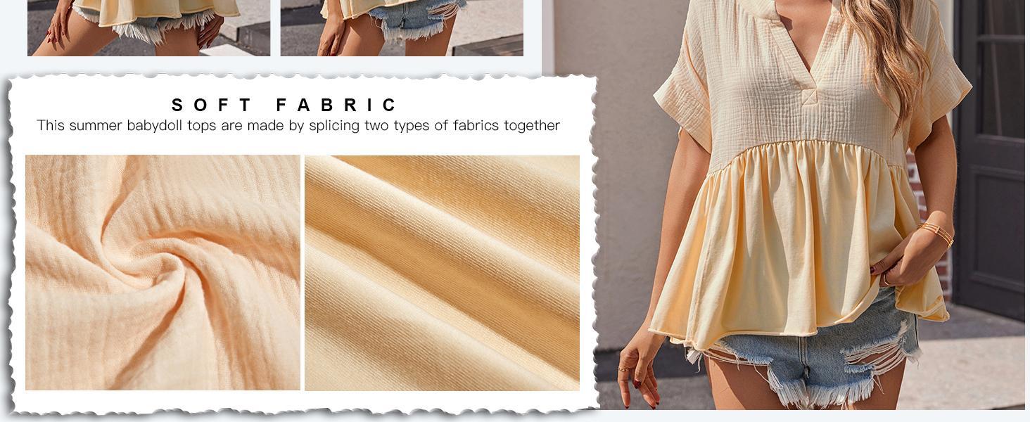 Imily Bela Womens Summer Babydoll Tops V Neck Short Sleeve Pleated Flowy Shirts Casual Loose Fit Peplum Blouse SpringStatements Imily Bela Womens Summer Babydoll Tops V Neck Short Sleeve Pleated Flowy Shirts Casual Loose Fit Peplum Blouse SpringStatements