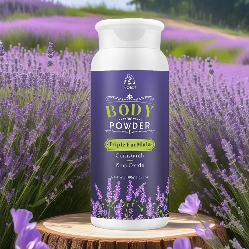 Lavender Body Powder with Zinc Oxide and Corn Starch, Sweat Relief, Itch Control, Odor Neutralization, 100g, No Talc, Flammable Aerosols Free