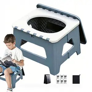 Portable Camping Toilet, Foldable Travel Toilet with Lid, Portable Potty for Kids, Ideal for Backpacking, Hiking, Tents, RVs, Travel, Cars and Boats