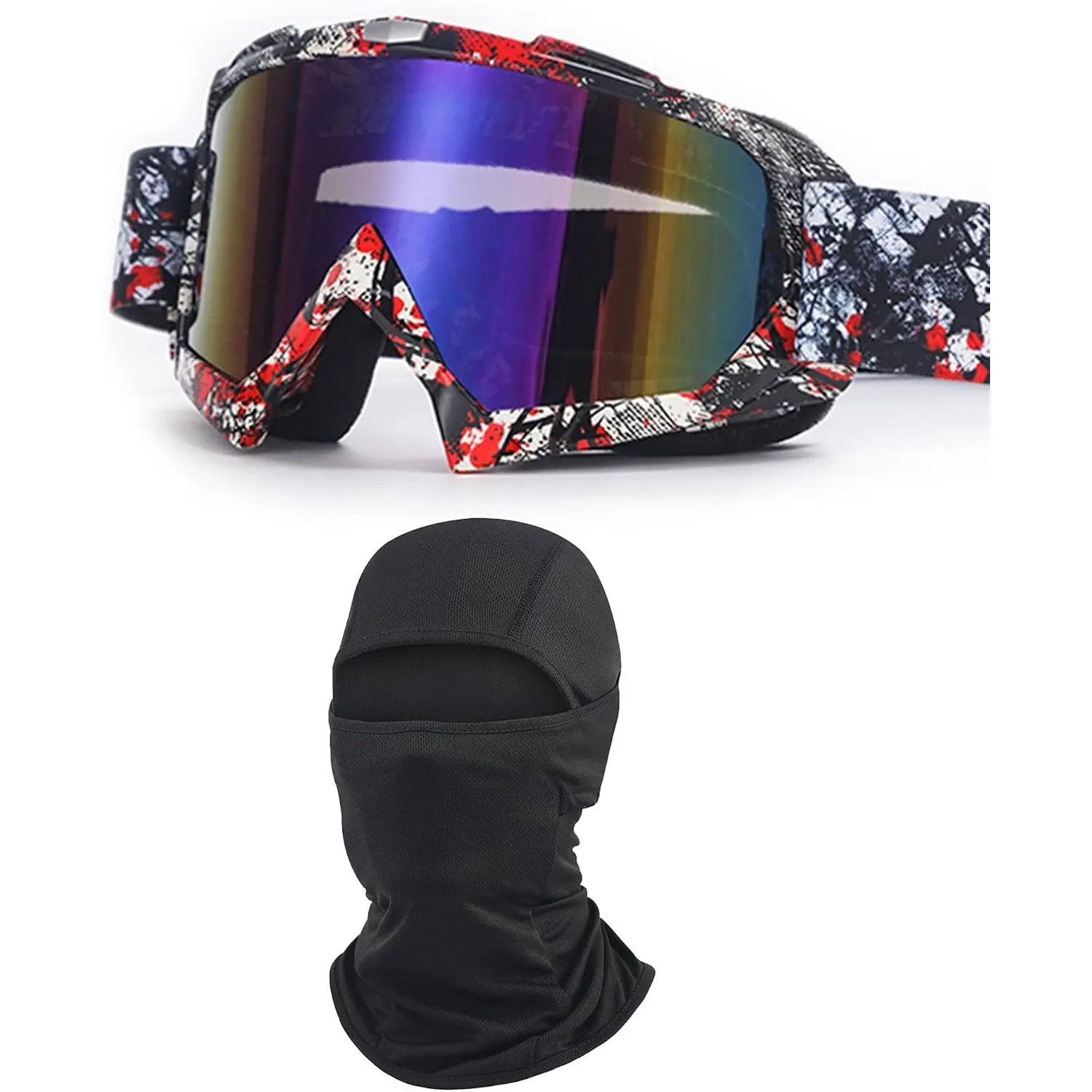 Sand Motocross Mountain  Goggles with Balaclava for Women Men, Dirt  ATV MX MTB Racing Goggles  Glasses