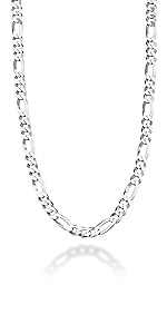 Miabella Solid 925 Sterling Silver Italian 5mm Diamond Cut Cuban Link Curb Chain Necklace for Women Men, Made in Italy