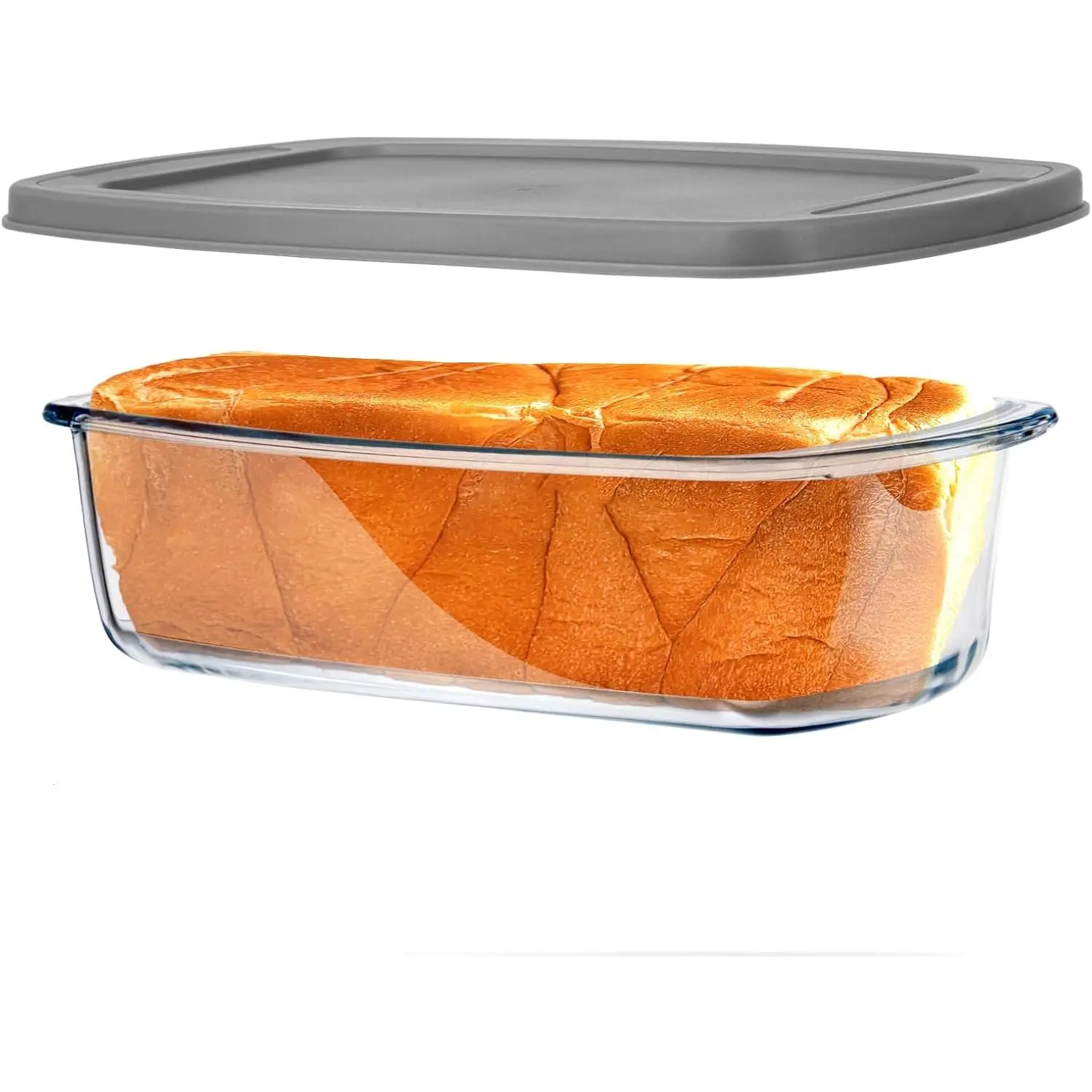 Jambear Glass Loaf Pans for Baking Bread with  1 Set - 1.9 Qt Glass Loaf Pan | Oven, Dishwasher, Fridge, Freezer & Microwave Safe, Bread Pan Suit for Lasagna, Meatloaf, Banana