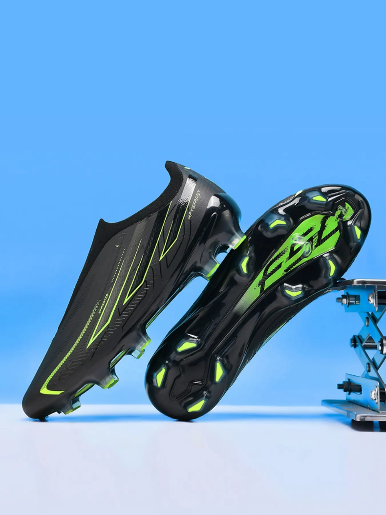 Unisex Professional Soccer Cleats, Anti-Slip Ag Long Studs, Breathable Football Boots, Comfortable Slip-On, Ideal for Training and Matches