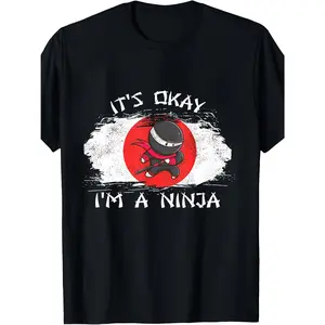 1pc Men's Funny _I a Ninja Don't Worry_ Ninja Prin