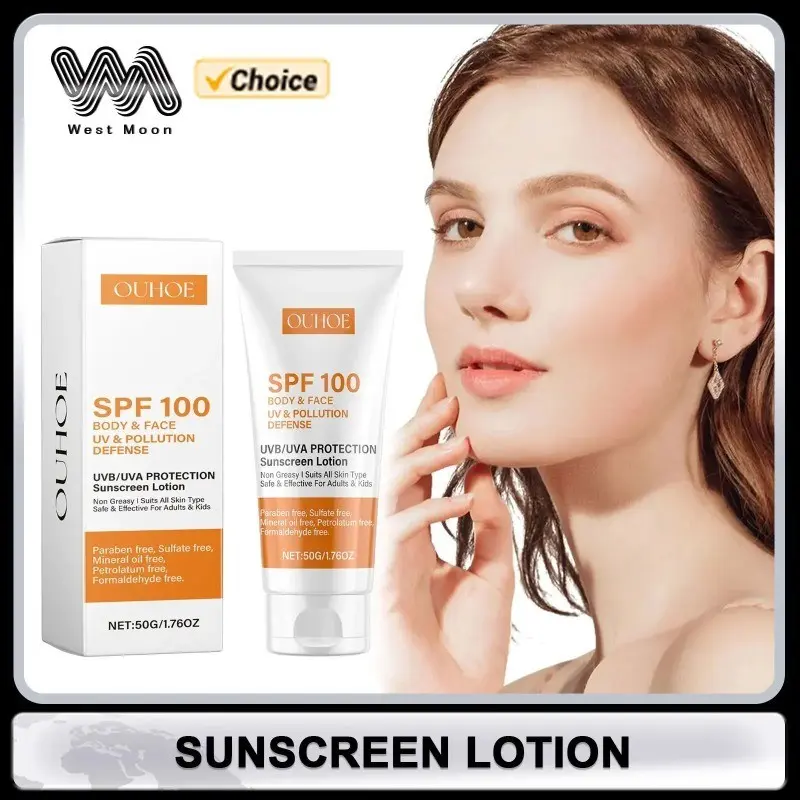 Sunscreen Lotion UV Protective Oil-Control Refreshing Skin Moisturizing Facial Sun Isolate Makeup Hyaluronic Acid Concealer Sun Cream