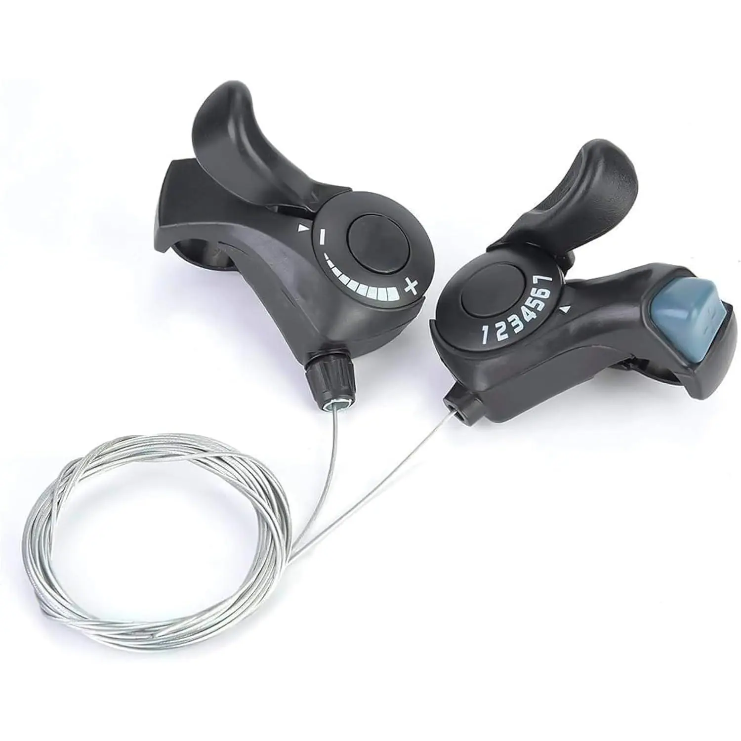 Shifters, 3x7 Thumb Gear Shifters, TX-30 Speed Shift Lever | 1 Pair Outdoor Mountain 7 speed  friction,  Length About: 1 M / 39.3 in