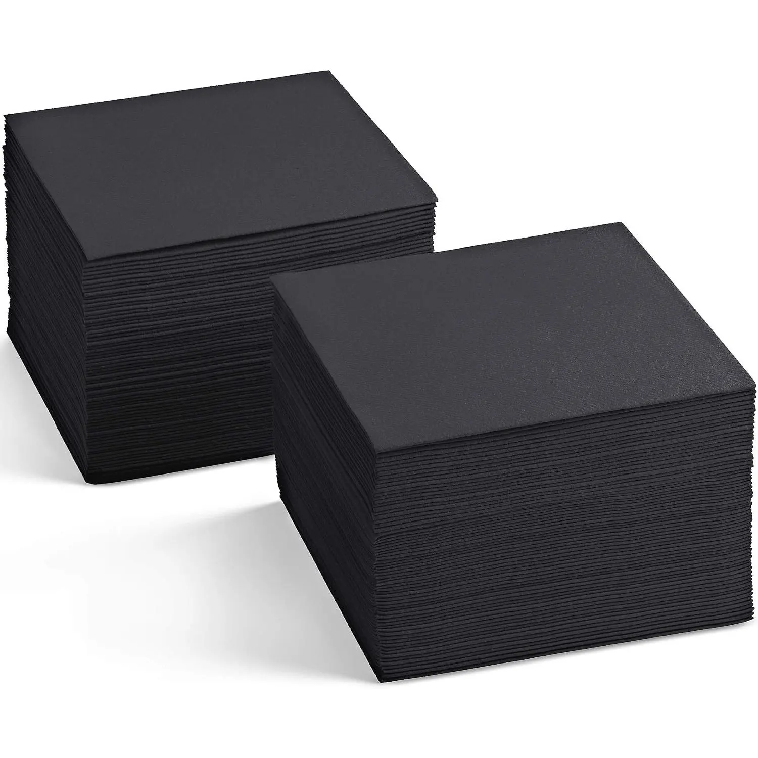 Linen-Feel Black Cocktail Napkins 200 Pack, Decorative Cloth-Like Soft Absorbent Dessert Beverage Napkins for Restaurant, Bar, Cafe, Events