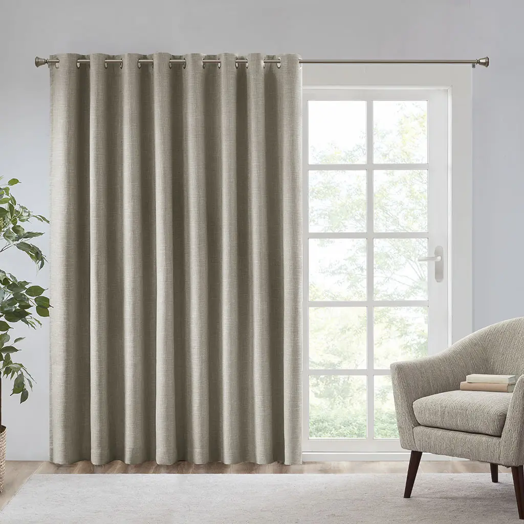 Nokaa Printed Blackout Window Patio Panel Curtain for Sliding Glass Door, Light Blocking Thermal Insulated Shade, UV Protection, Noise Reducing, Privacy Screen, Single Panel, 100x84 Inches, Taupe