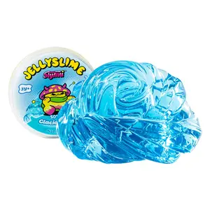 Slymu Jelly Slime Glacial Ooze - Clear, Blue, Unscented, Sensory Fidget Toys, 4 oz, Stress Relief, ASMR, Crisp Texture, Party Favors for Kids, Birthday Gifts for Girls and Boys, Goodie Bag Stuffers