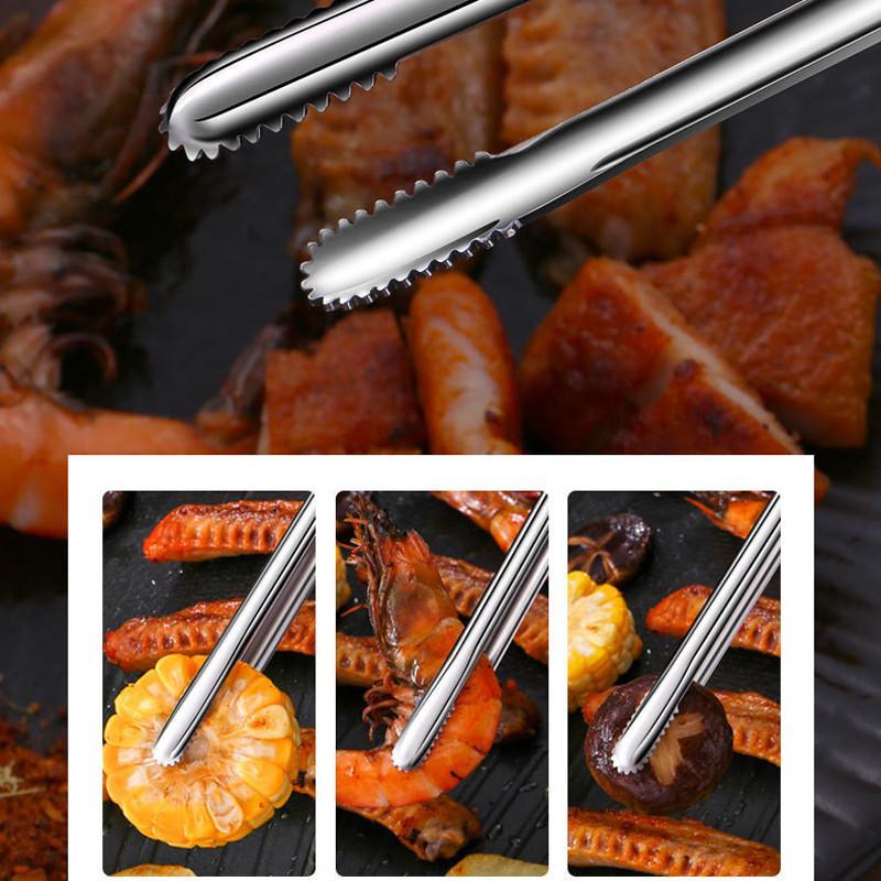 Stainless Steel Barbecue Tongs, 1 Count Durable Food Tongs, Non-slip Kitchen Cooking Tongs, Barbecue Utensils #GLOBAL PICKS