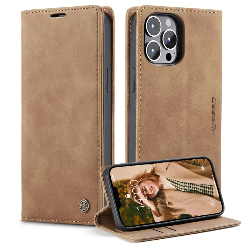 Caseme Leather Case for iPhone 17, 16, 15, 14, 13, 12, 11 Pro Max Plus Air - Magnetic Case with Card Slot
