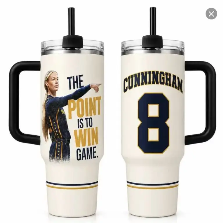 Sophie Point God Straight Basketball Tumbler 30oz 40oz With Handle, The Point Is To Win Game Women’s Basketball Fan Cup, Cream Navy Gold Player Jersey Style Travel Drinkware Gift, Not Including The Straw Water Bottles Bottle Drinkware