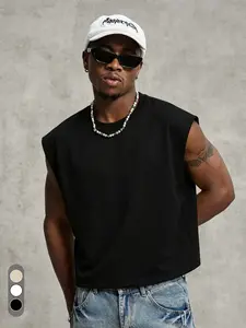 🔥  Men's short sleeveless vest | Fashion Streetwear style round neck design, breathable loose fit, perfect choice for summer gym and casual wear | Available in 3 colors!