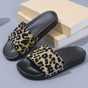 New Design Shiny Leopard Print Fashion Women'S Slippers, Indoor Outdoor Slippers, Home Slippers, Women Shoes