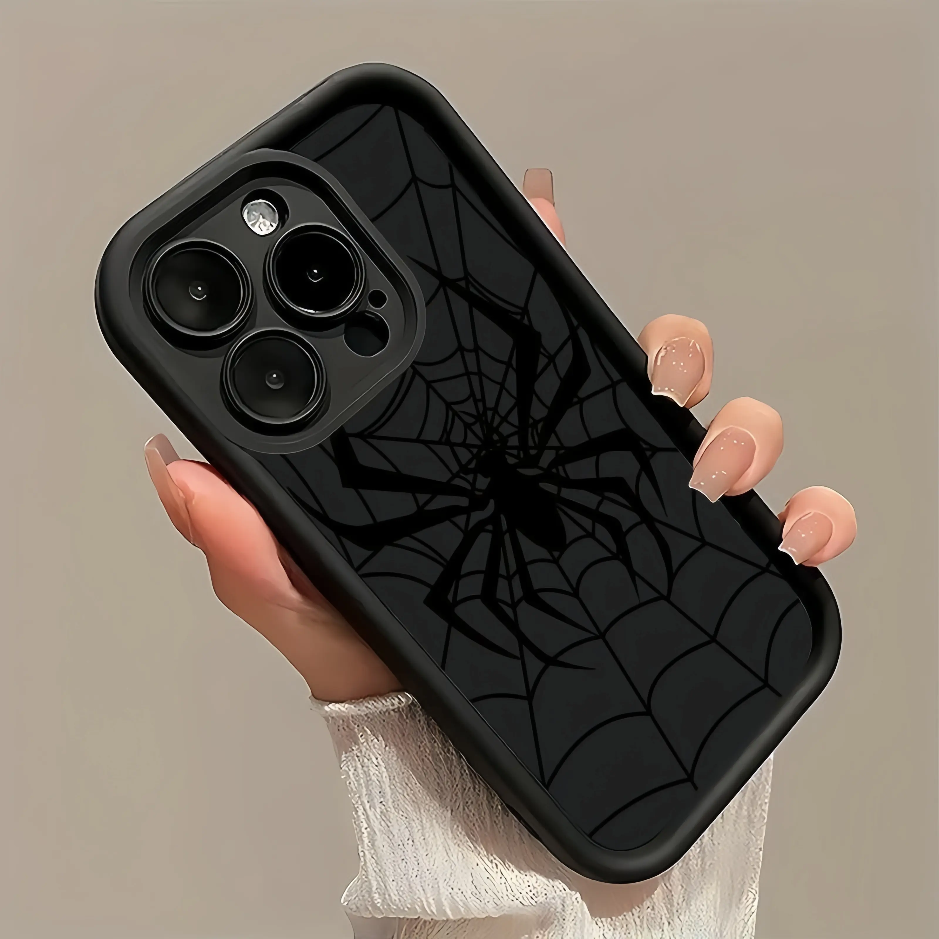 Phone Case - A Soft Phone Cover Showcasing a Trendy Spider Web Design, Equipped with a Shock-Resistant Groove for Easy Carrying, Suitable for iPhone 17/16/15/14/13/12/11/XS/X Including Pro, Pro Max, And Plus Versions  Matte End for Men & Women, Iphone Ser