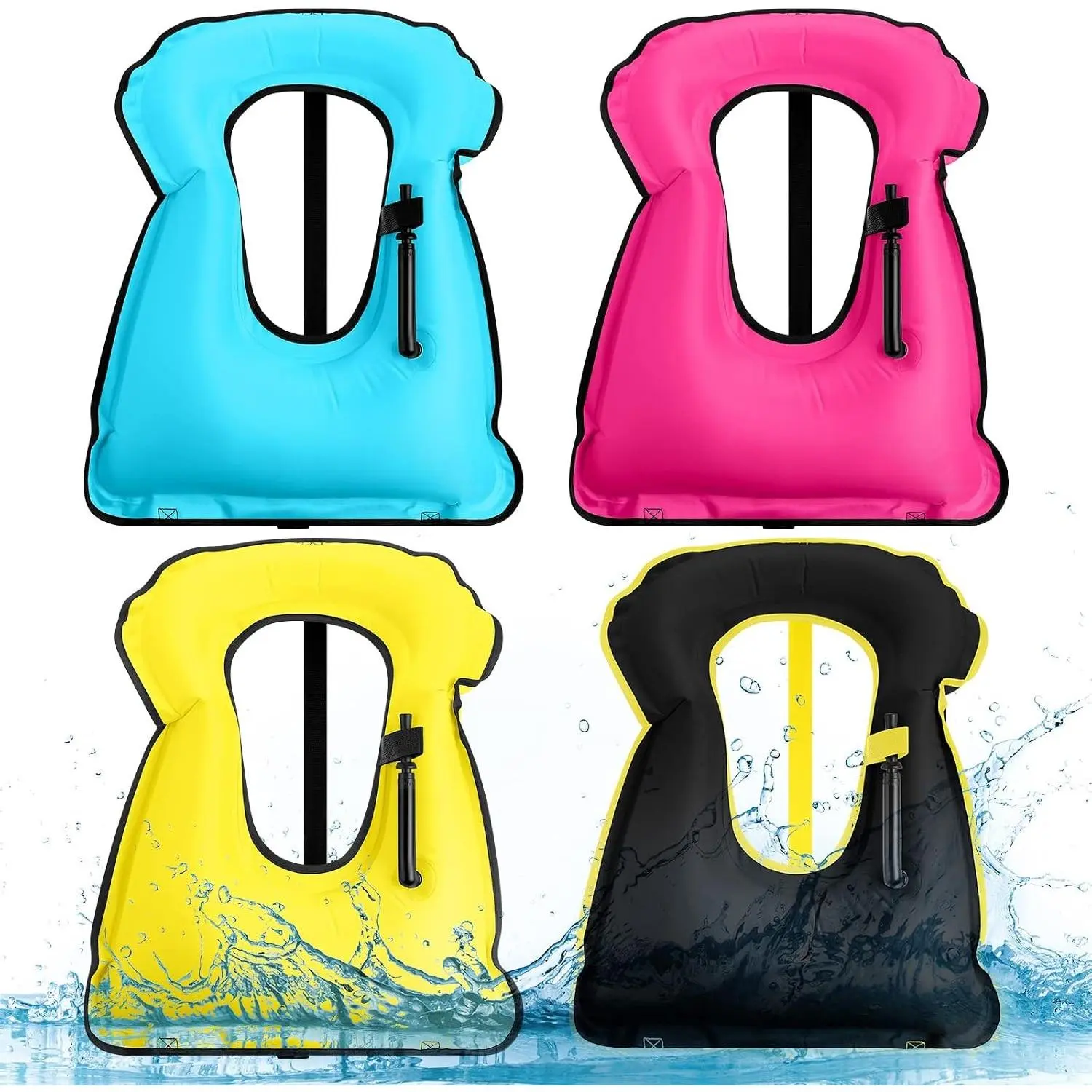 4 Pcs Portable Adjustable Inflatable Swim Vest Jackets for Adults, Perfect for Swimming and Diving
