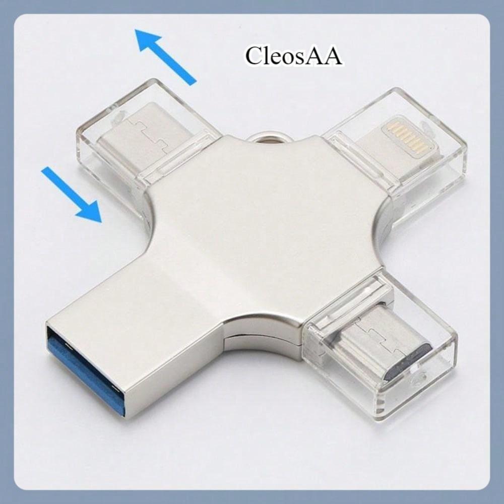 CleosAA 4 in 1 Multi-Function 2TB USB 3.0 U Disk for iPad Android Phones PC High Speed External Storage Thumb Drive Best Gifts for Men