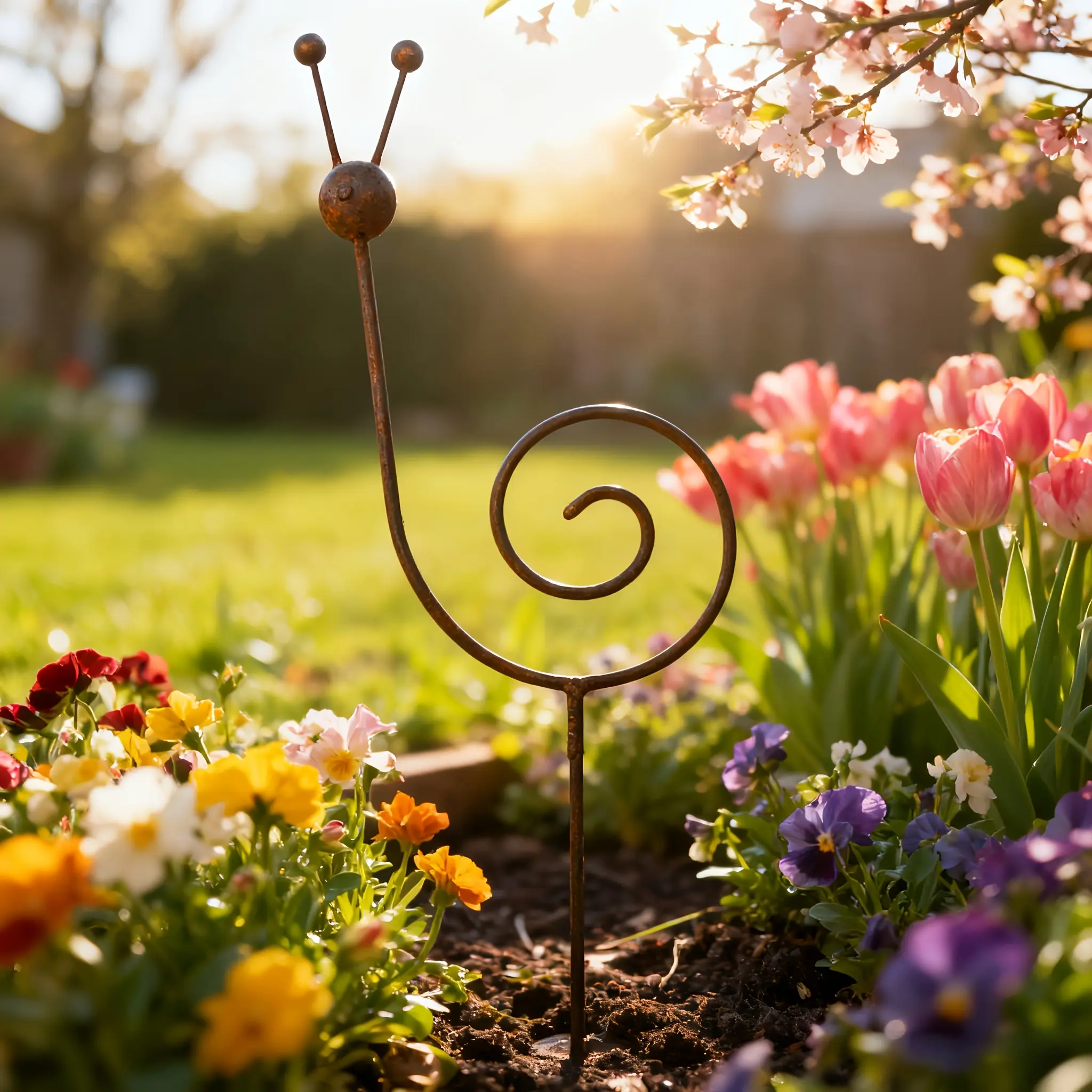 1 Piece of Rust Colored Metal Snail Plant Stand/minimalist Garden Decoration - Snail Sculpture, Suitable for Rural Style Courtyard, Lawn and Garden Decoration, Is An Excellent Gift for Friends, Family and Colleagues