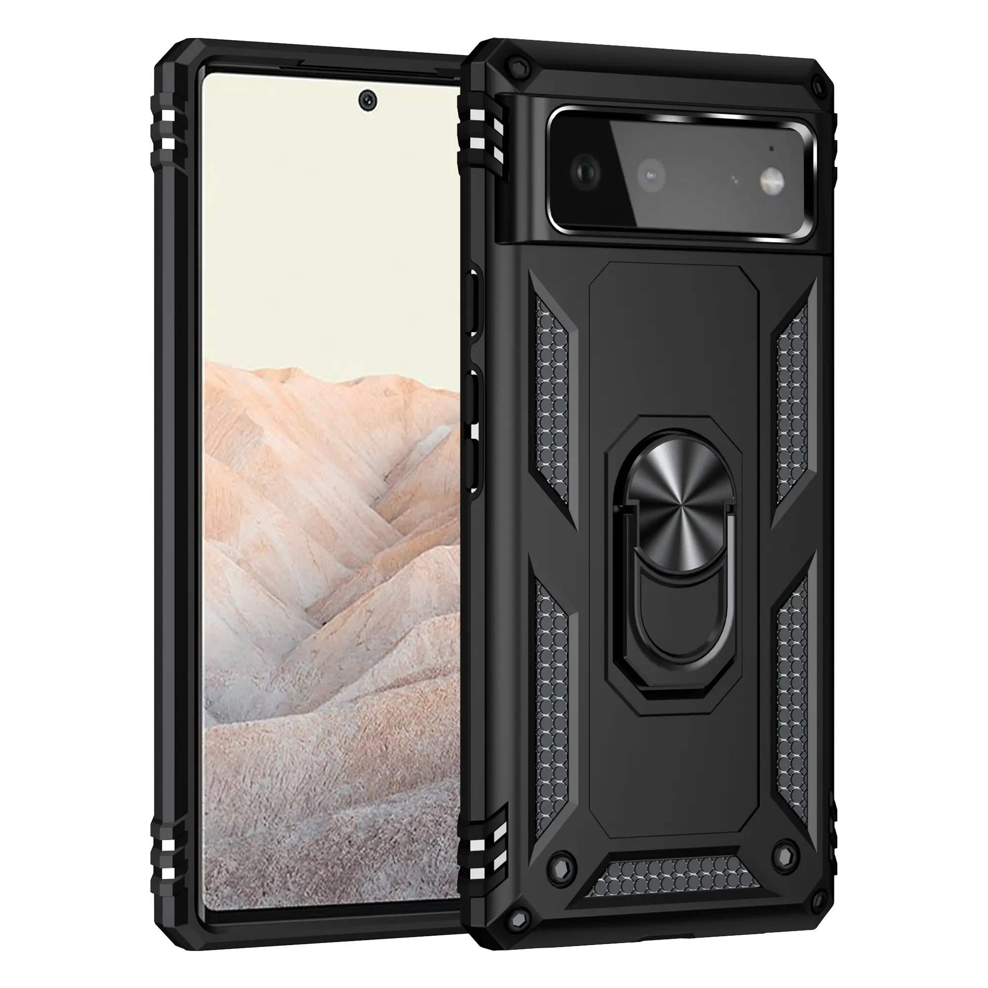 Suitable for Google Pixel 6 phone case, anti drop, shockproof, dustproof, waterproof, anti fingerprint, with magnetic rotating bracket, suitable for Google Pixel 6 protective case
