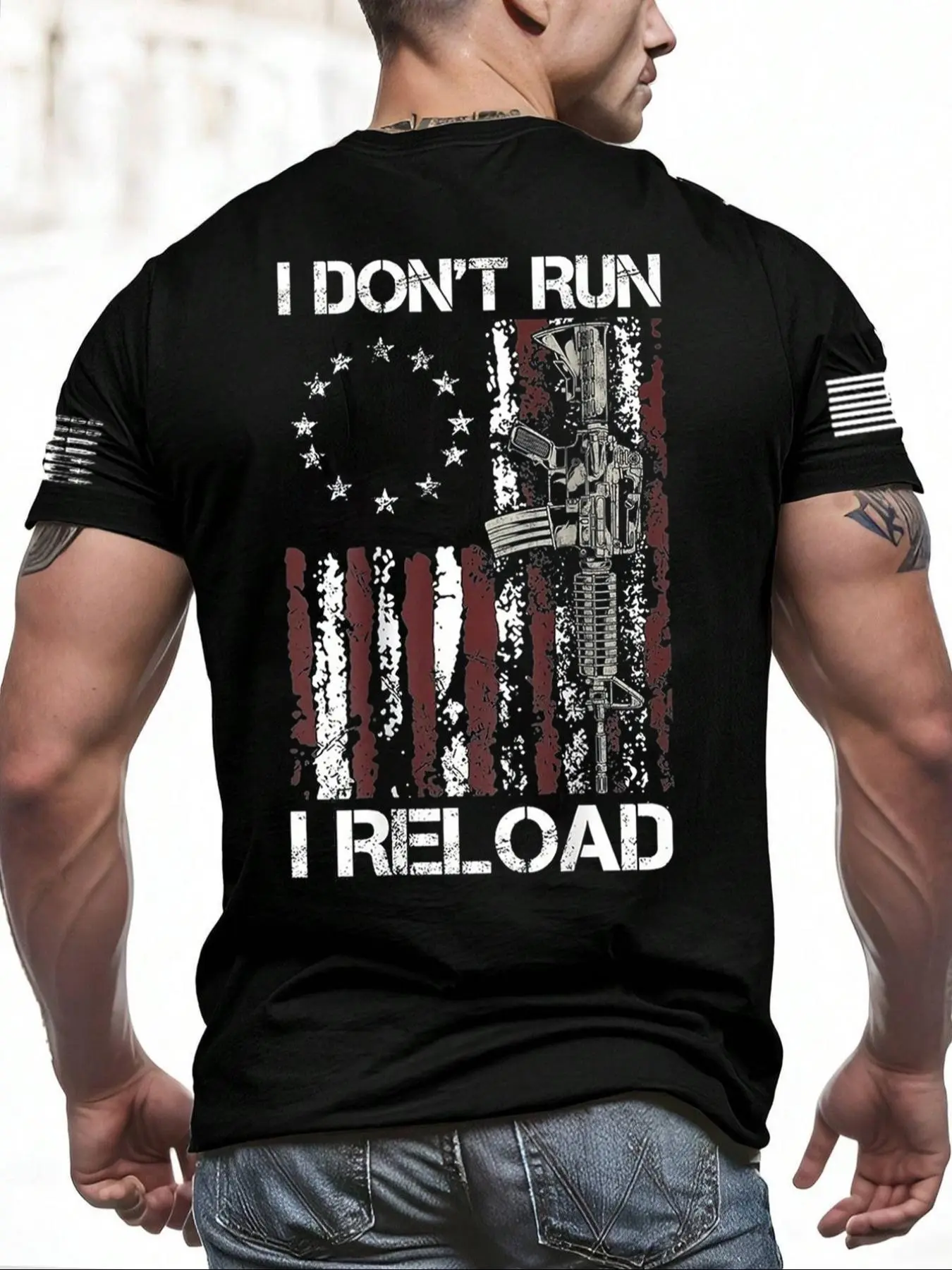 Men's Summer Fitted Letter Print Round Neck Short Sleeve Shirt, Casual Outdoor Sports Fitness Gift Tee, High-Quality Knit Fabric, Top-Selling Shein