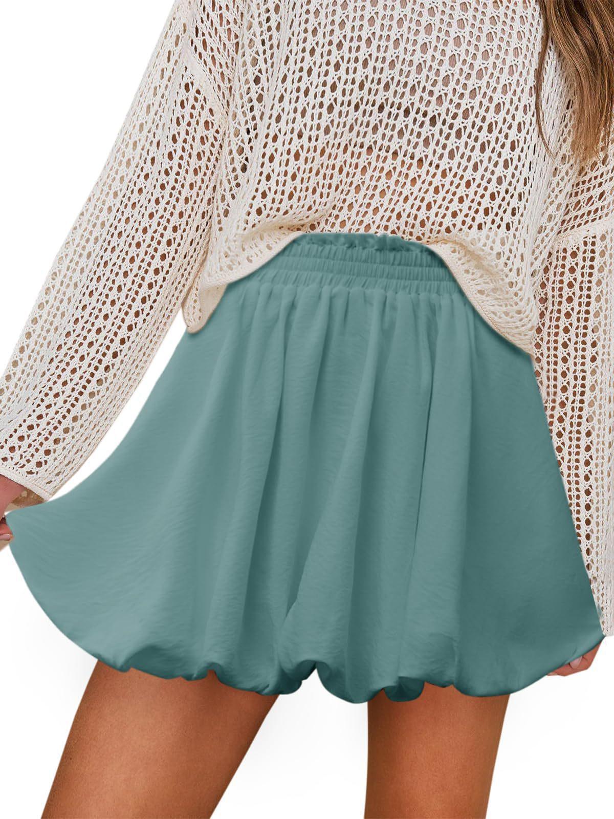 Bubble Skirt for Women Boho High Waisted Ruffled Cute Casual Dressy Mini Summer Going Out Bloomer Skater Outfit