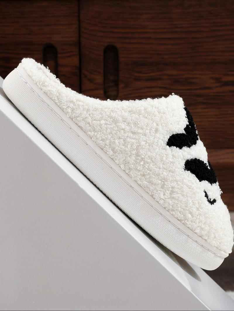 Women's Colorblock Animal Print Plush Slippers, Casual Soft Comfortable Home Slippers, House Slippers, Warm Slippers for Indoor & Outdoor Use for Fall & Winter, Fall Outfits, Fall,  Freshness, Footwear