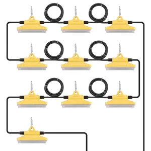 VEVOR 100FT Construction String Lights, 150W 15000LM, 10PCs String Work Light, 5000-5500K, IP65 Waterproof, with Hanging Hooks, for Construction Site, Temporary Lighting Indoor & Outdoor, ETL Listed