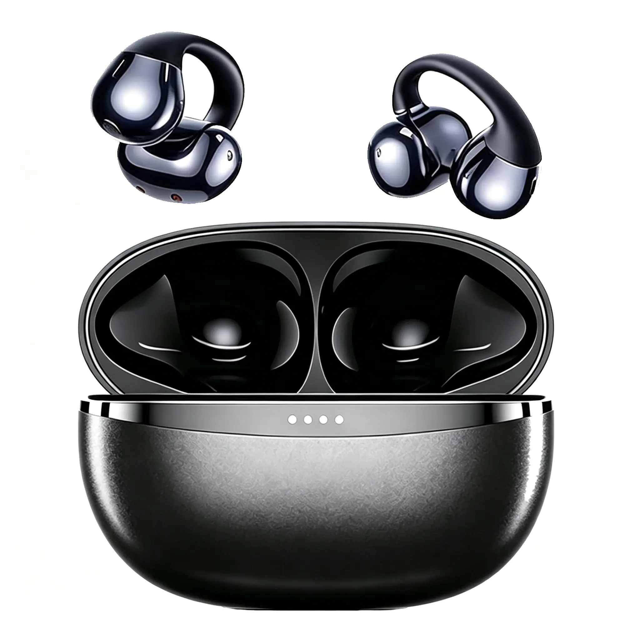 Kncfoeb AI Translation Earbuds Real Time Support 159 Language No Subscription, Bluetooth 6.0 Clip-On Audifonos Traductores Inglés Español | Language Translator Earbuds, 45H Battery Life, IPX7 Waterproof for Glasses Wearers & Small Ears