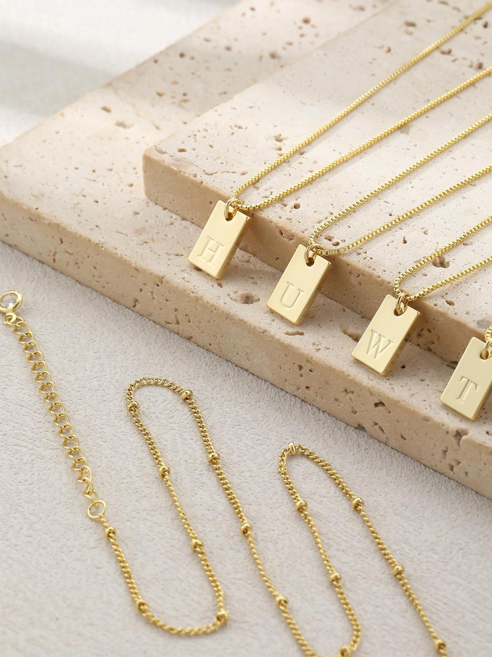 Layered Necklace, Initials Necklace, Fashionable Letter Pattern Decor Pendant Necklace for Women & Girls, Fashion Jewelry for Party, Daily Decor, Trendy All-match & for Birthday Gift
