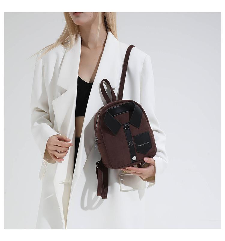 Korean-style niche design personalized shirt backpack, compact and lightweight women's backpack, casual and fashionable women's bag