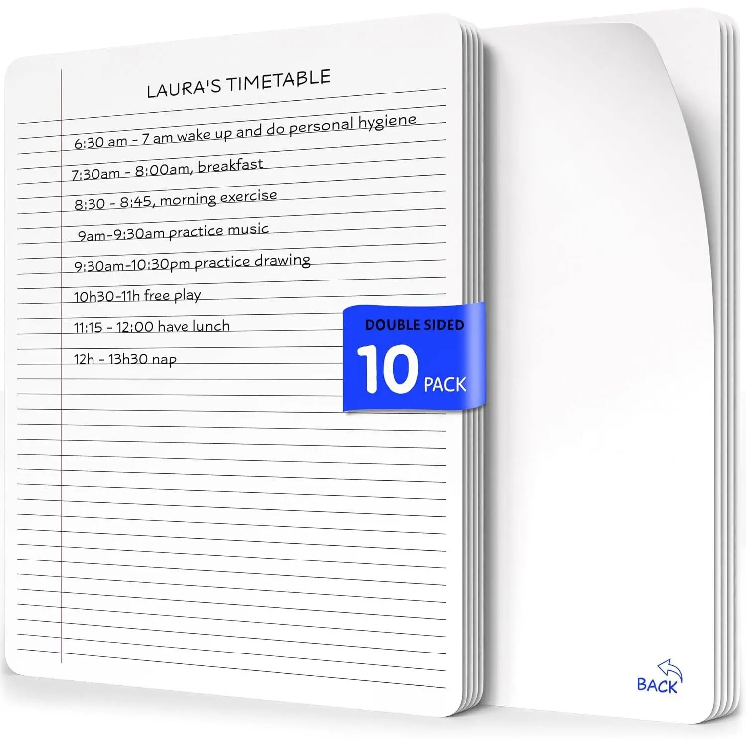 College Ruled Lined White Board Sheets for Students 9”x12” Dry Erase Board with Lines Sheets Ruled Writing Whiteboard Sheets Homeschool Supplies Teacher Classroom Pack of 10