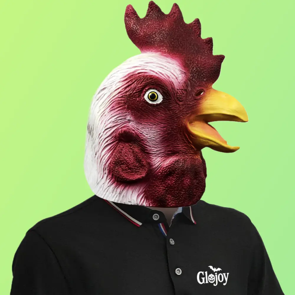 Funny Rooster Latex Head Mask, Comfortable Face Covering Accessory for Halloween Cosplay, Party & Live Streaming Clothes Accessory