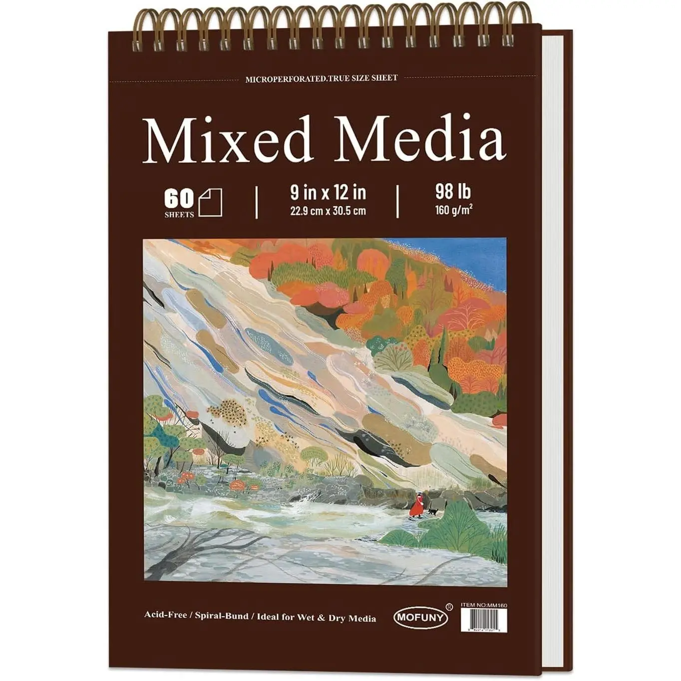 MOFUNY Mixed Media Sketchbook 9x12, Drawing Paper Pad 60 Sheets_98lb/160gsm