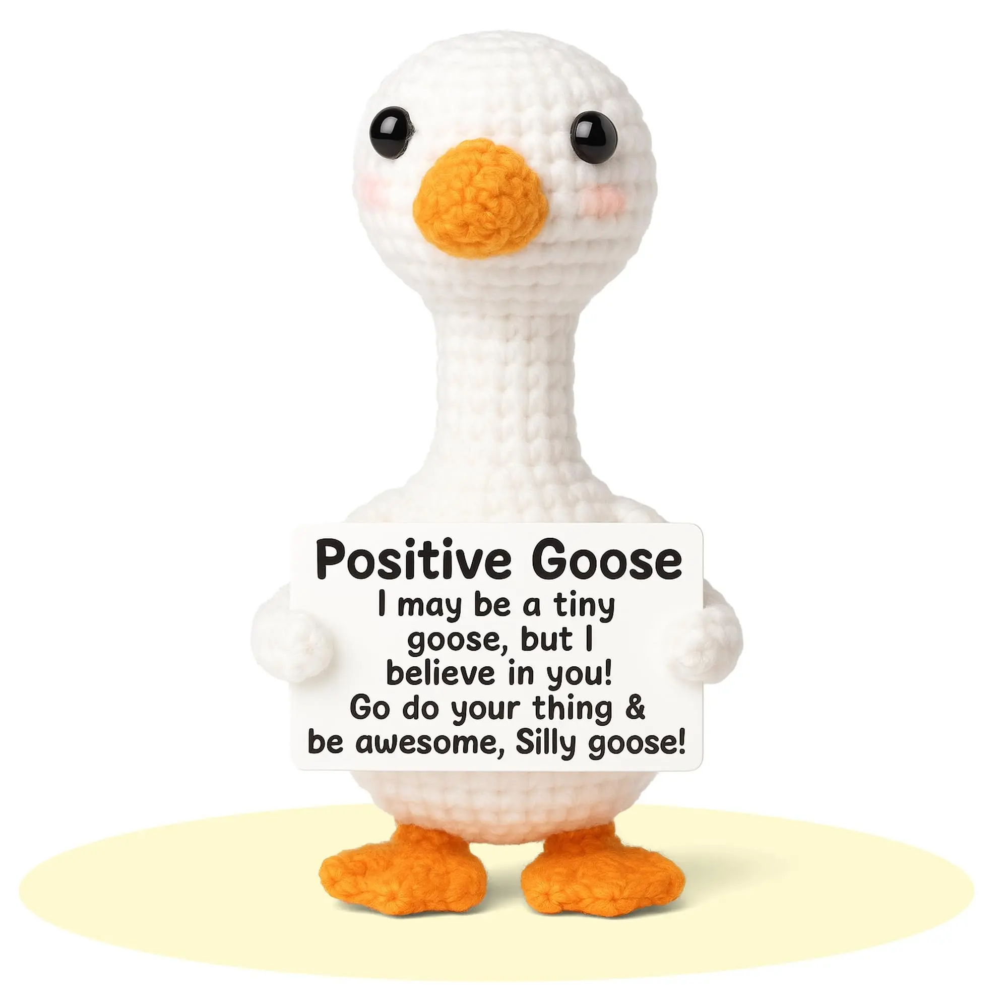 1pc Mini Crocheted Goose Toy, Crochet Animals, Fun, Delightful, Amigurumi Gift, Soft Cuddly Gift, Handmade Plush Crocheted Ornament Cute, Perfect For Cheering On Classmates, Best Friends, Colleagues, Ideal Gift For Everyday Life