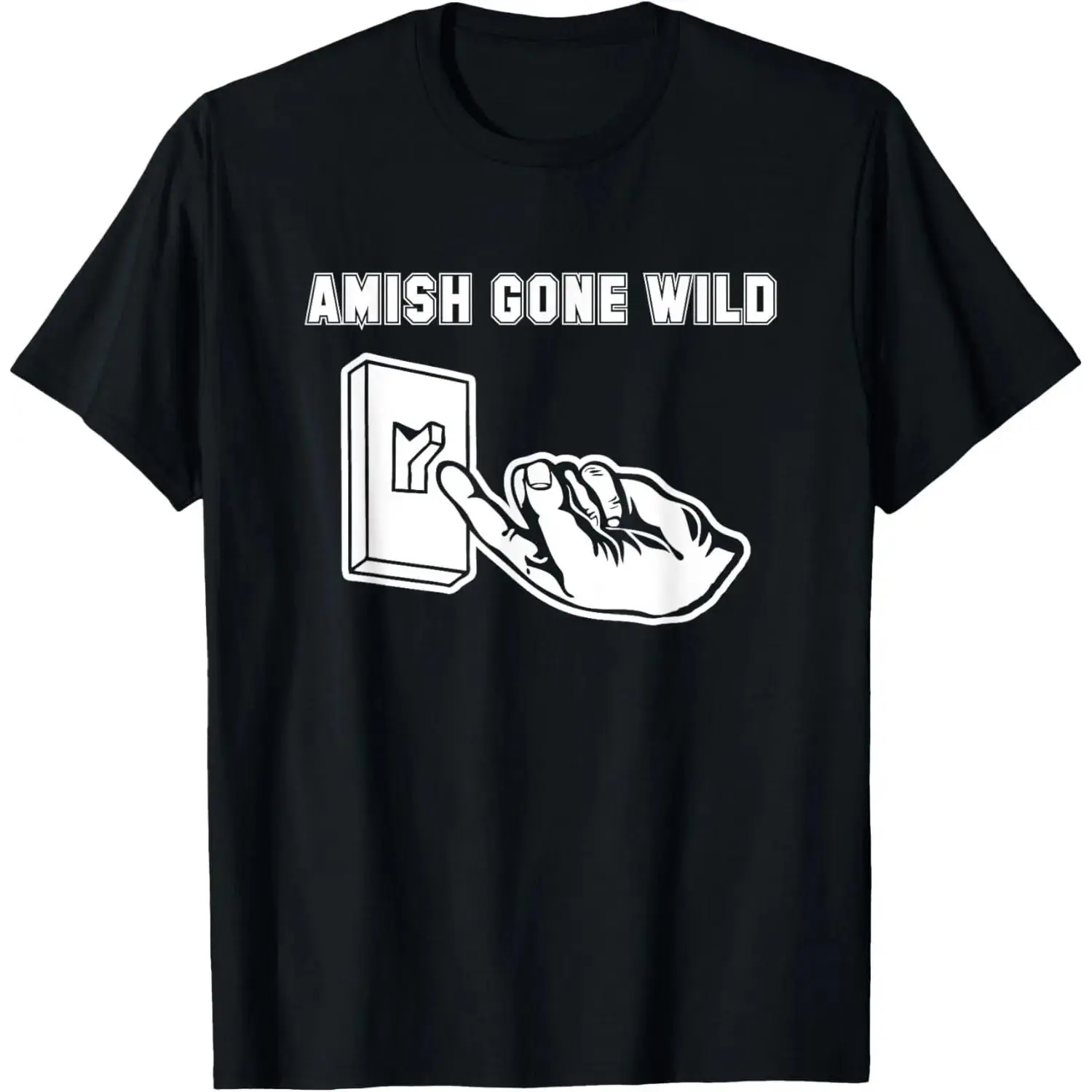 Men's 'Amish Gone Wild' Graphic T-Shirt - Funny Short-Sleeve Novelty Top in Soft Breathable Cotton with a Casual Relaxed Fit, Classic, Shortsleeve, Fabric, Tshirt, Tee, Menswear, Comfy