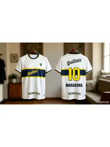 Classic Retro Hot Selling Boca Juniors Jersey Men's Sports Casual T-shirt Short Sleeved Comfortable Trendy Player Version Top Athletic Sports Clothing Sports Tops