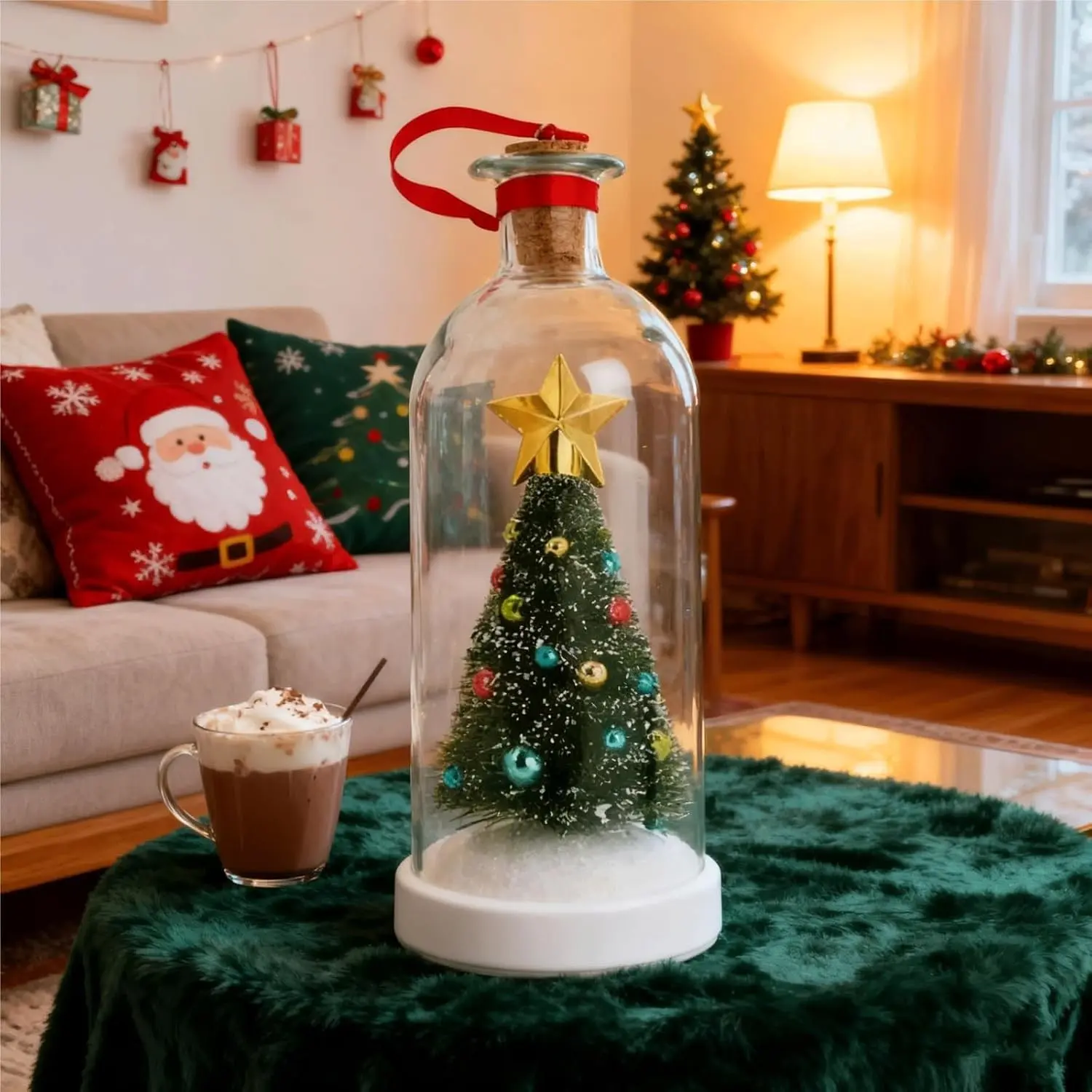 Recordable Christmas Tree Bottle, Voice Recorder Glass Decoration, Play Button Cork, Holiday Greetings, Mid-Autumn Festival Gift