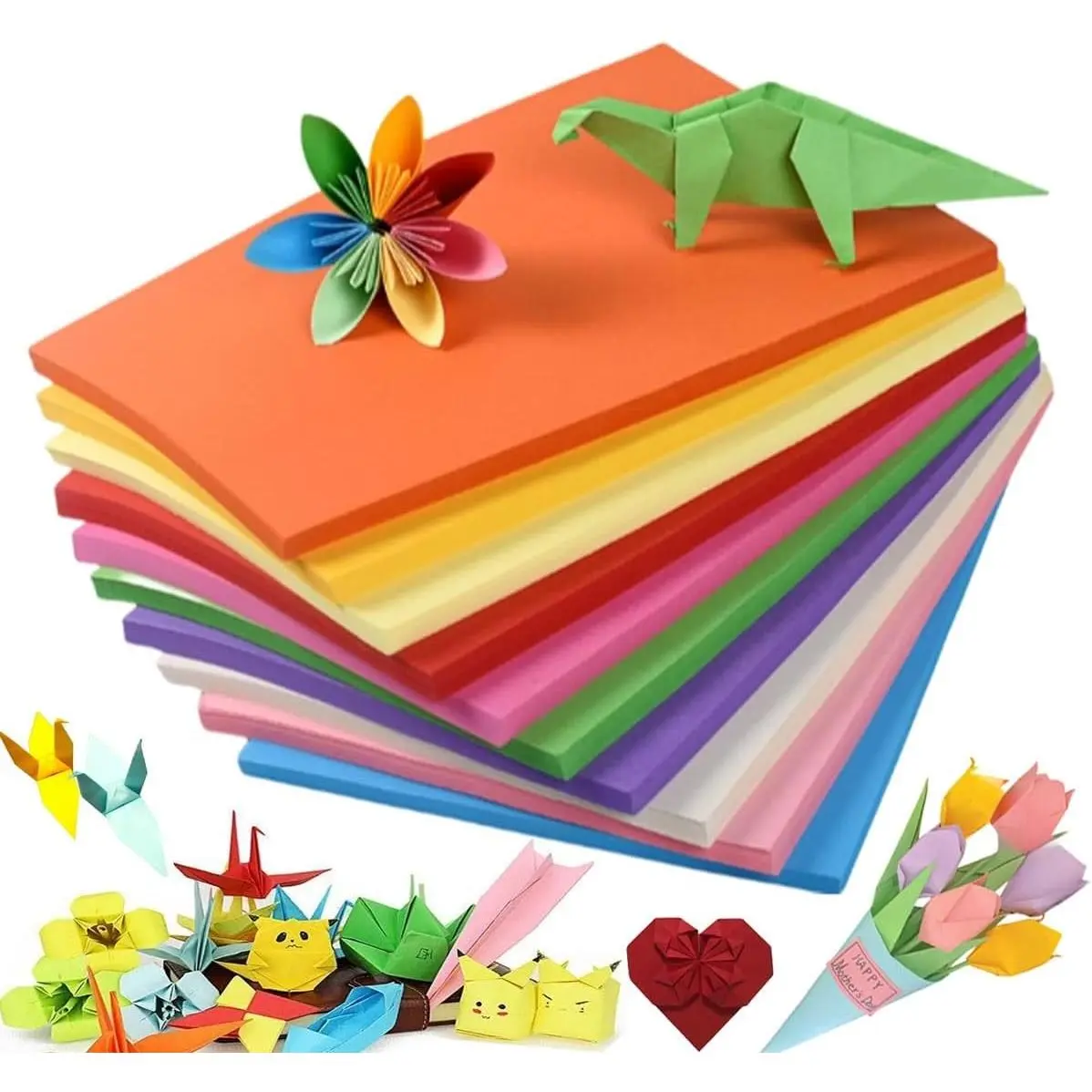 A4 Colored Paper 100 Sheet, Craft Art Papers for Origami, Crafts & Thin Copy Construction Paper for School, Office Classroom Supplies Arts Drawing（70gsm/19lb）