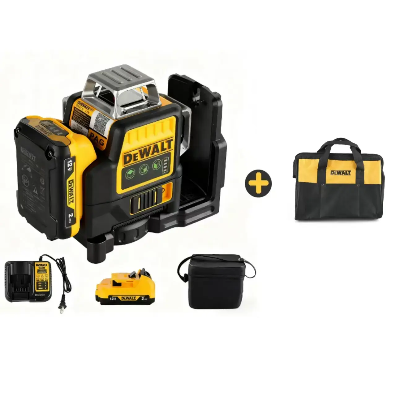 Dewalt NEW DW089LG 12V Power Laser Level Tool - 12-Line, 3-Side, 360-Degree Vertical Alignment, Horizontal Leveling Green Laser, Multipurpose for Outdoors, Precision, Accurate Measurements, Durability, Multipurpose Laser Level