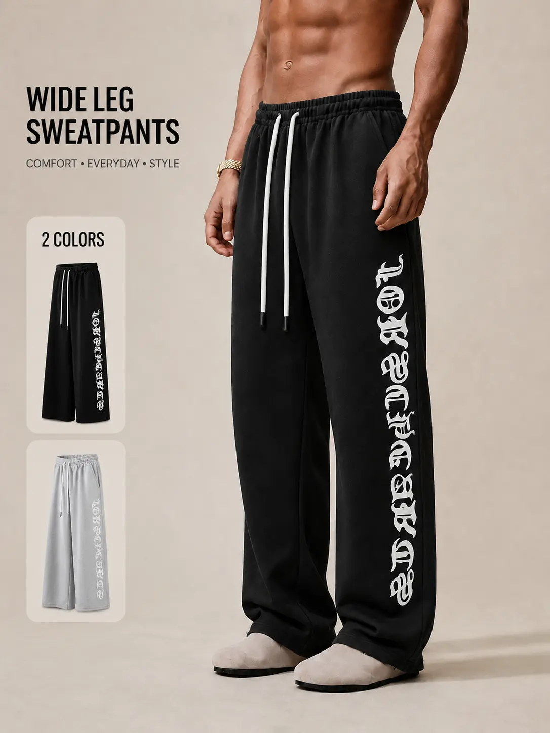 Unisex Letter Embroidered Baggy Barrel Sweatpants, Elastic Drawstring Waist Casual Trousers, Y2K Streetwear Loose Vintage Joggers, Summer Outfits, Father's Day Gifts