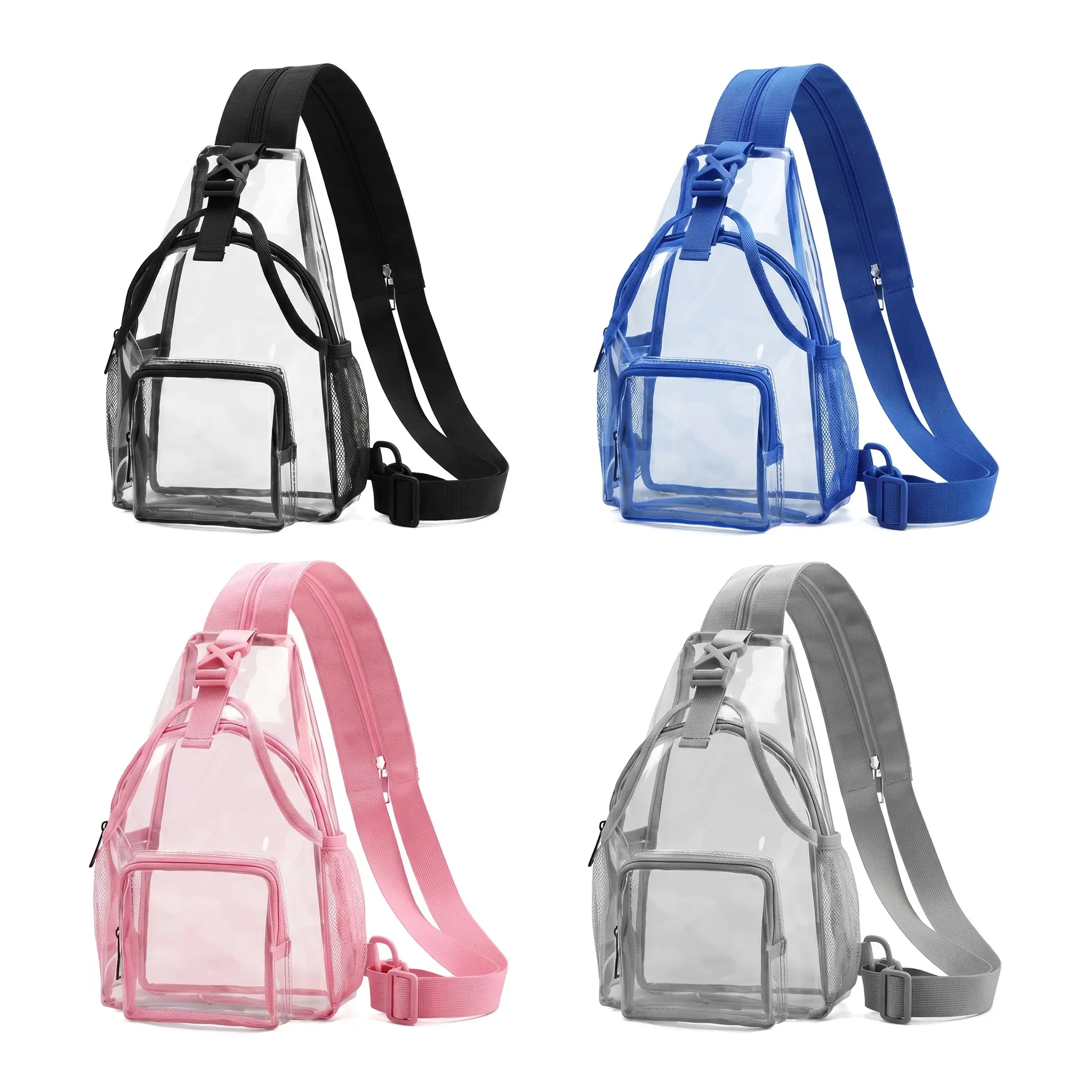 Convertible Backpack Crossbody Bag 2 In 1 PVC Transparent Chest Bag Small Waterproof For Men Women Daily Wear