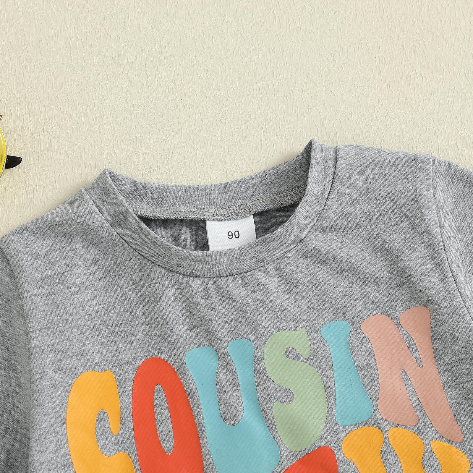 Toddler Baby Boy Girl Summer Tops Casual Round Neck Short Sleeve Letter Print T-Shirt Toddler Kids Summer Clothes Outfits